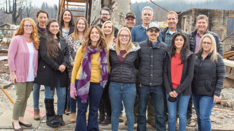 Group photo of our Dixie Fire Wildfire client relations team in Northern California.